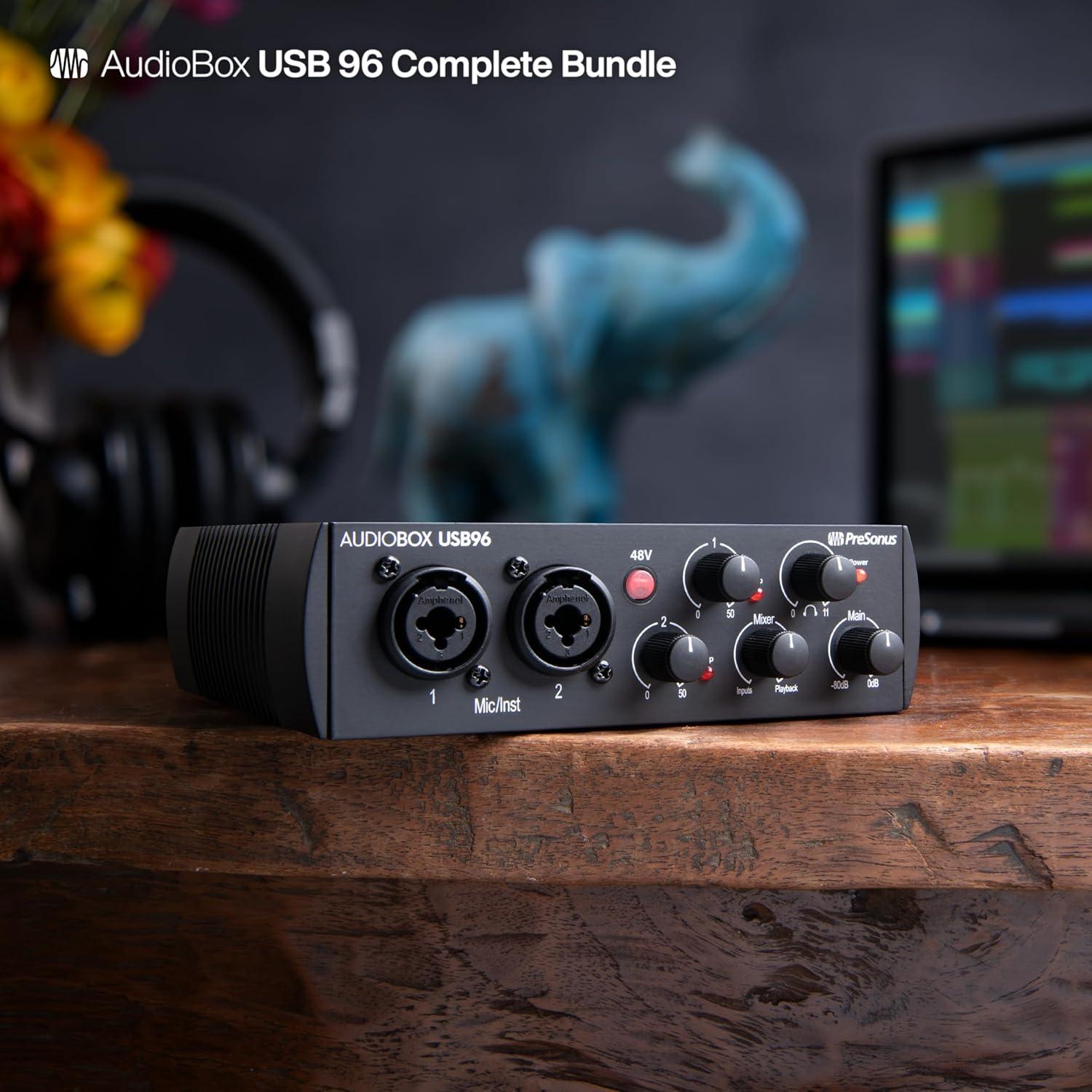 imagePreSonus AudioBox USB 96 Bundle  USB Audio Interface XLR Interface for Guitar Device for PC ampamp Mac Complete Recording Package with Studio One Pro Music Production Home StudioComplete Bundle  Speakers  Mic  and Headphones