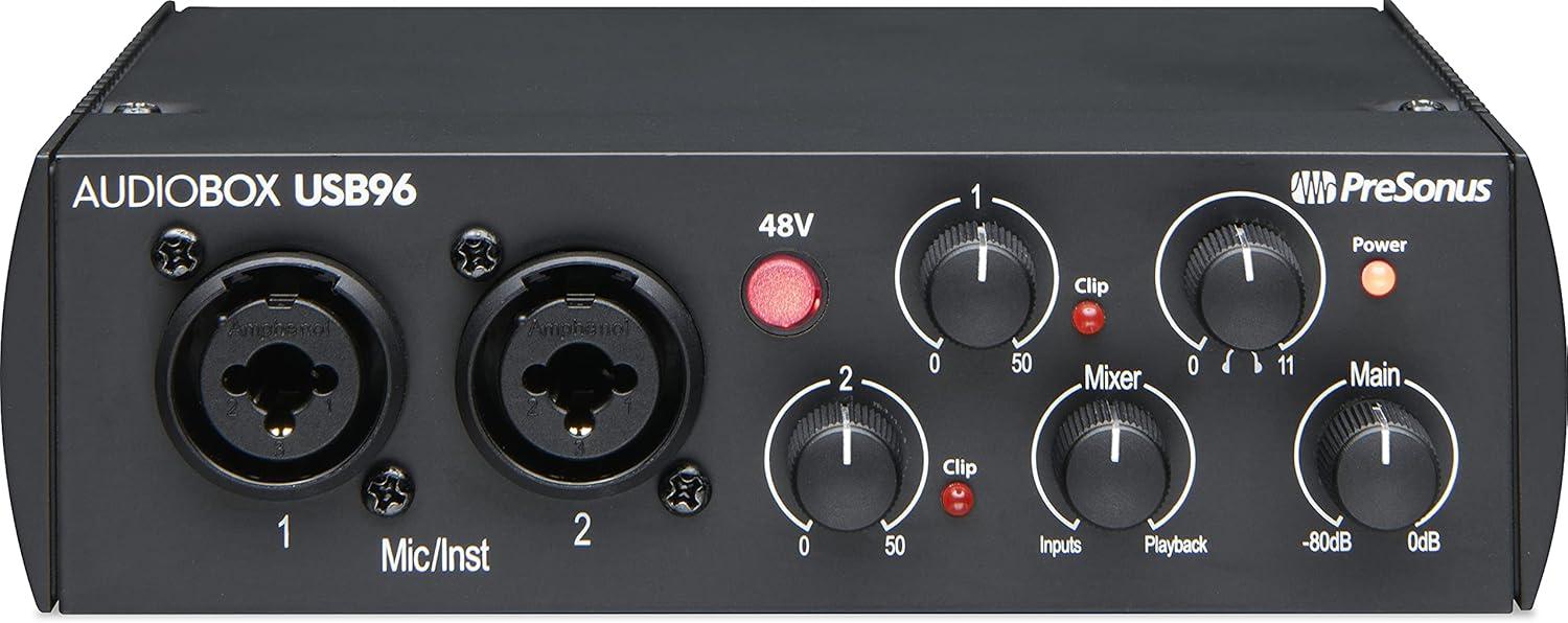 imagePreSonus AudioBox USB 96 Bundle  USB Audio Interface XLR Interface for Guitar Device for PC ampamp Mac Complete Recording Package with Studio One Pro Music Production Home StudioAudio Interface