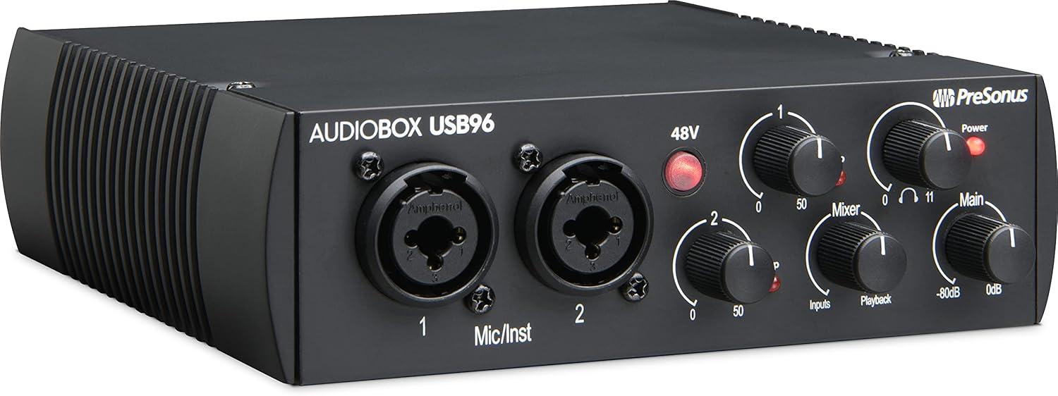 imagePreSonus AudioBox USB 96 Bundle  USB Audio Interface XLR Interface for Guitar Device for PC ampamp Mac Complete Recording Package with Studio One Pro Music Production Home StudioAudio Interface