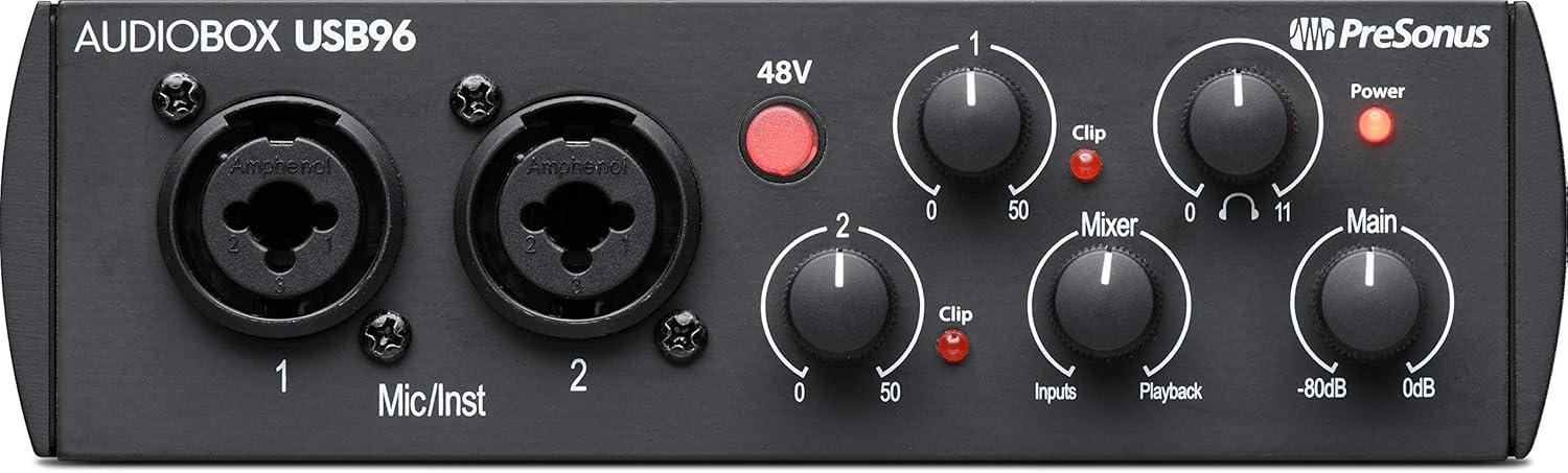 imagePreSonus AudioBox USB 96 Bundle  USB Audio Interface XLR Interface for Guitar Device for PC ampamp Mac Complete Recording Package with Studio One Pro Music Production Home StudioStudio Bundle Mic  Headphones