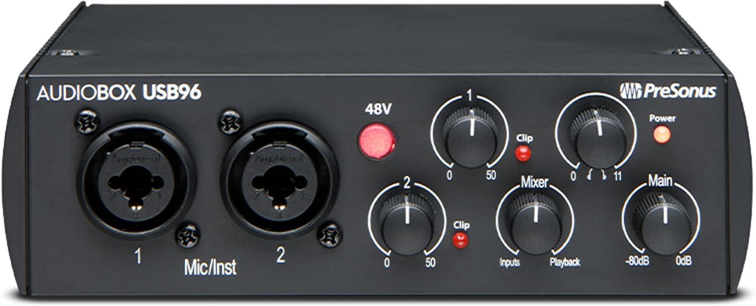 imagePreSonus AudioBox USB 96 Bundle  USB Audio Interface XLR Interface for Guitar Device for PC ampamp Mac Complete Recording Package with Studio One Pro Music Production Home StudioAudio Interface