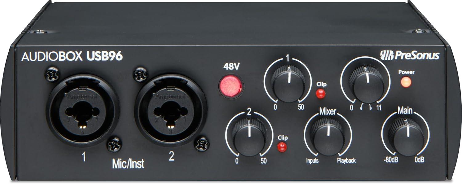 imagePreSonus AudioBox USB 96 Bundle  USB Audio Interface XLR Interface for Guitar Device for PC ampamp Mac Complete Recording Package with Studio One Pro Music Production Home StudioComplete Bundle  Speakers  Mic  and Headphones