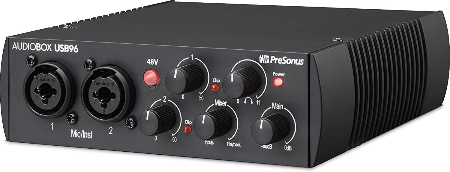 imagePreSonus AudioBox USB 96 Bundle  USB Audio Interface XLR Interface for Guitar Device for PC ampamp Mac Complete Recording Package with Studio One Pro Music Production Home StudioStudio Bundle Mic  Headphones