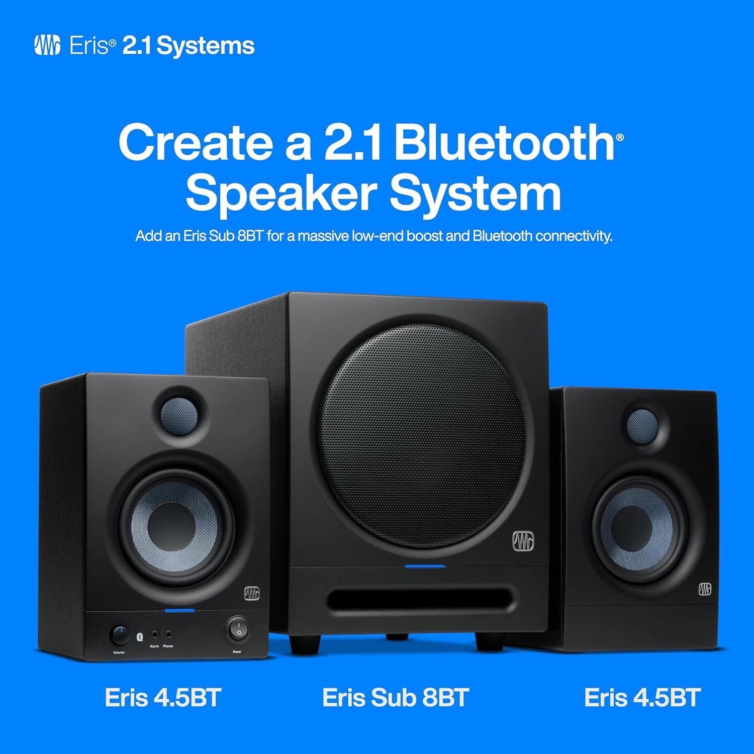 imagePreSonus Eris 35BT Studio Monitors Pair  35quot Inch Powered Speakers Bookshelf Speakers Stereo Desktop Computer Near Field Music Production Audio Mixing Recording45 BT
