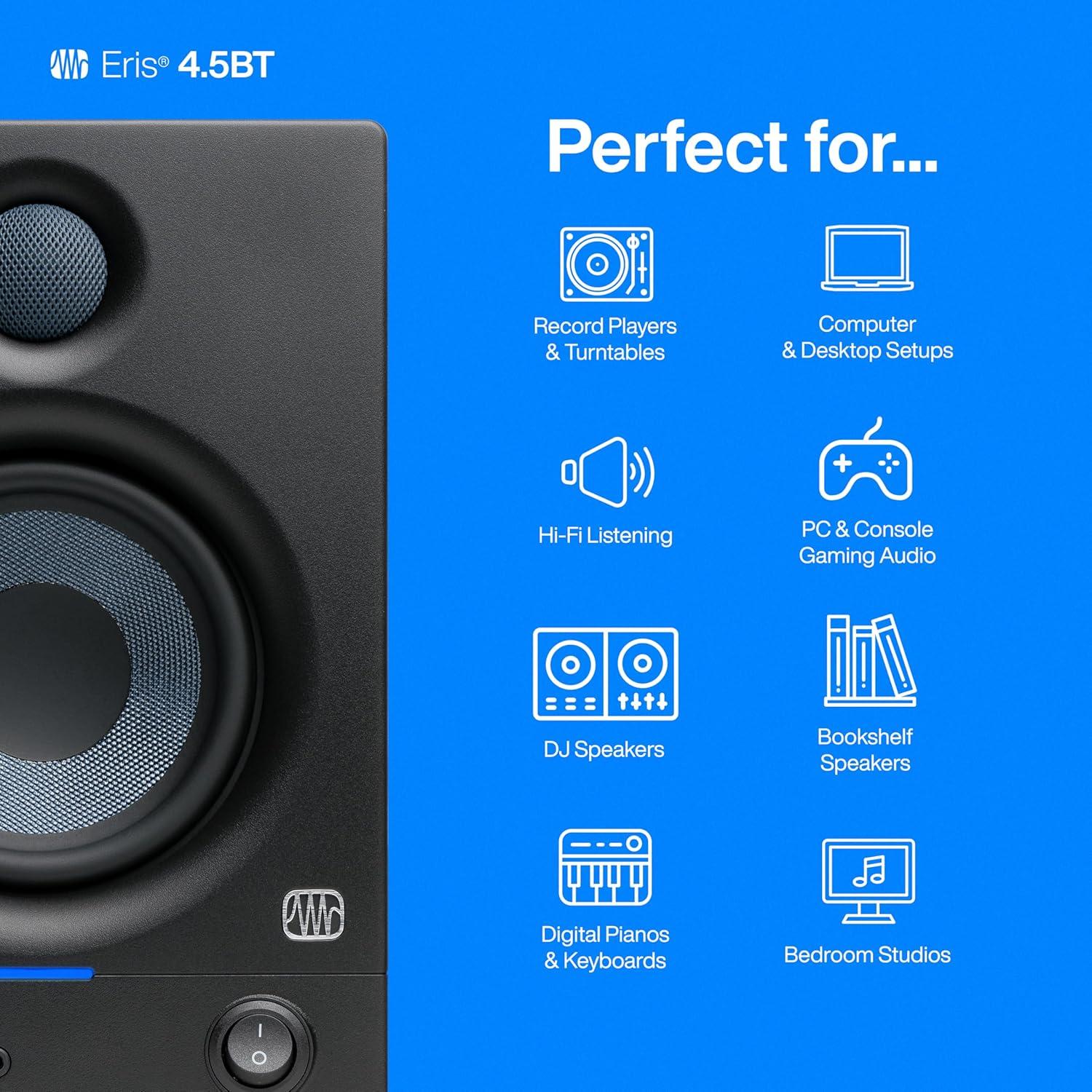imagePreSonus Eris 35BT Studio Monitors Pair  35quot Inch Powered Speakers Bookshelf Speakers Stereo Desktop Computer Near Field Music Production Audio Mixing Recording45 BT