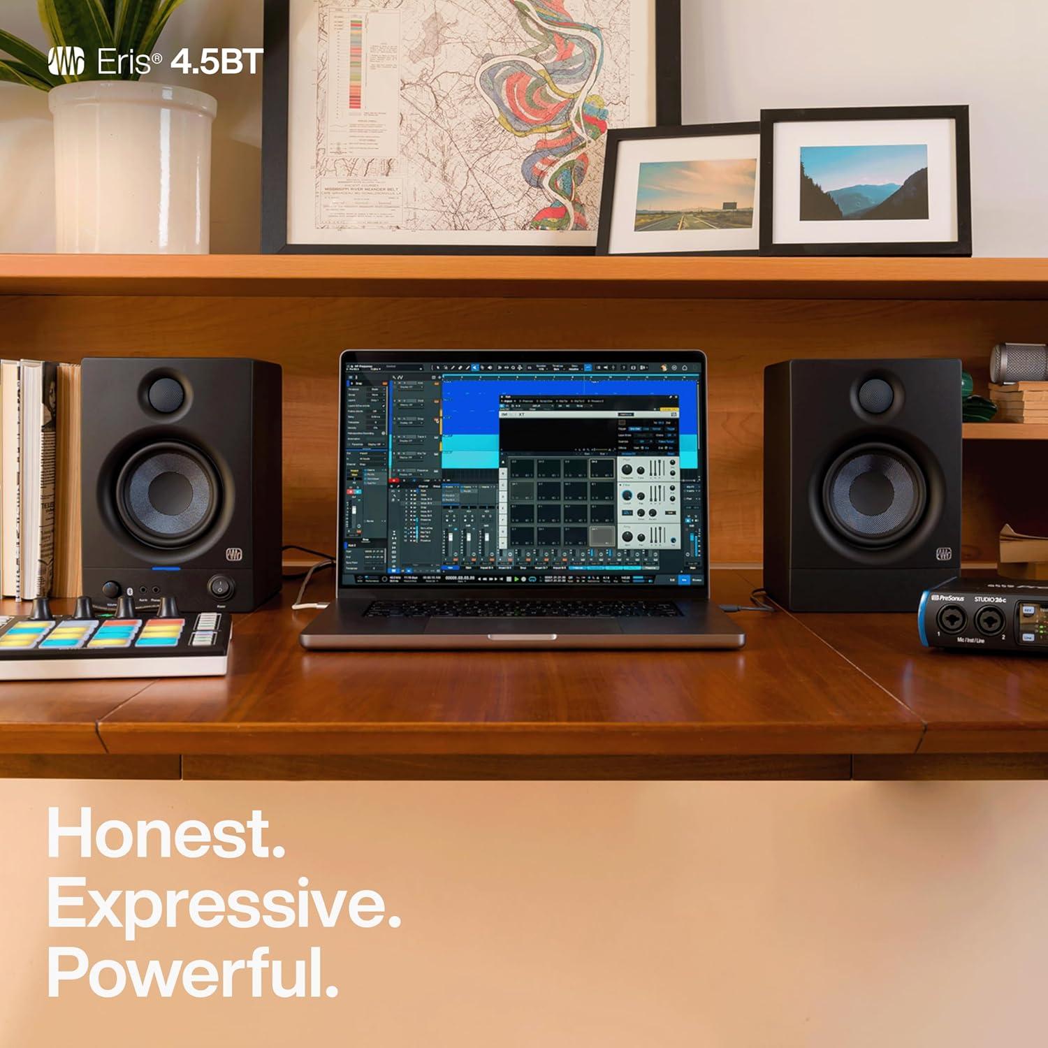 imagePreSonus Eris 35BT Studio Monitors Pair  35quot Inch Powered Speakers Bookshelf Speakers Stereo Desktop Computer Near Field Music Production Audio Mixing Recording45 BT
