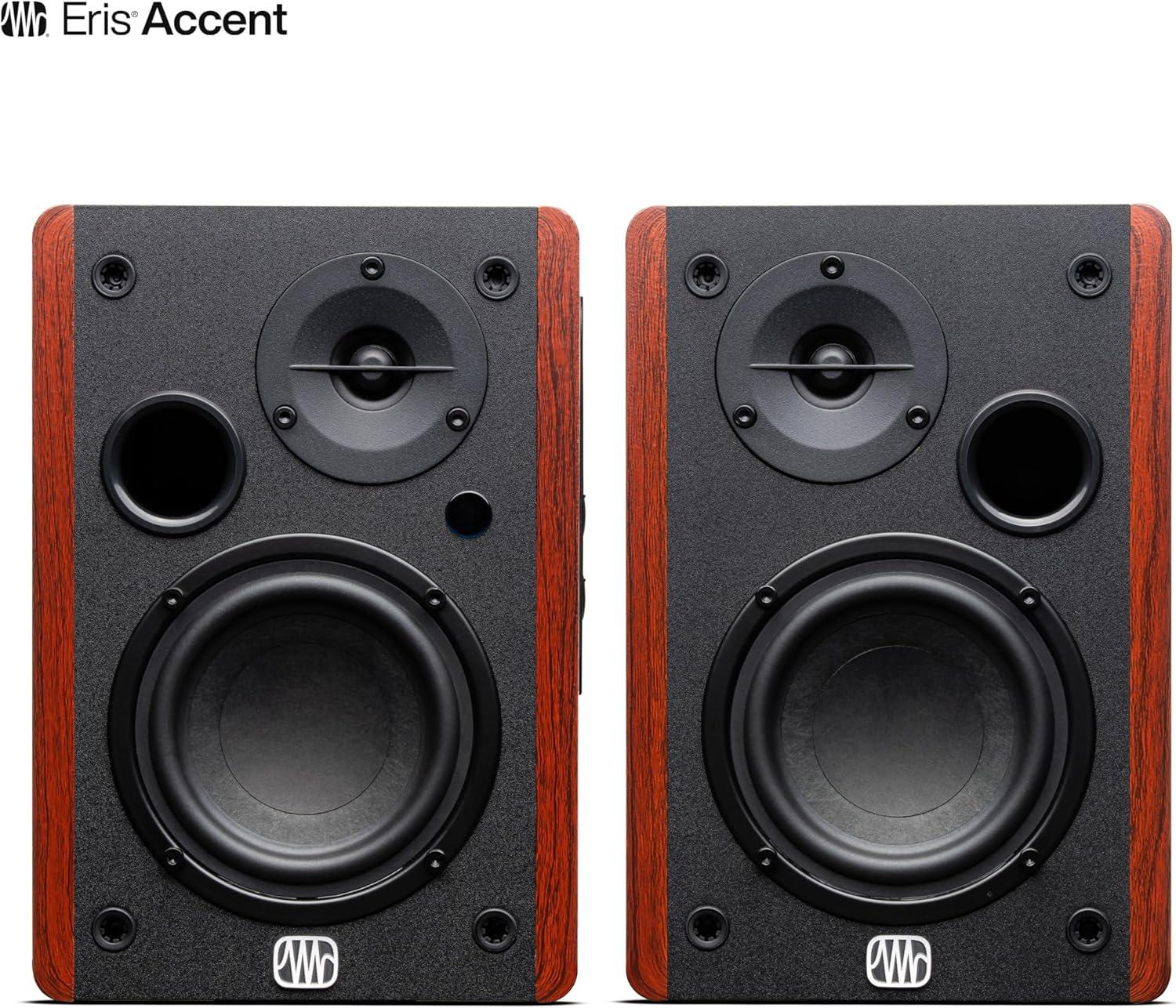 imagePreSonus Eris 35BT Studio Monitors Pair  35quot Inch Powered Speakers Bookshelf Speakers Stereo Desktop Computer Near Field Music Production Audio Mixing Recording4 Woodgrain