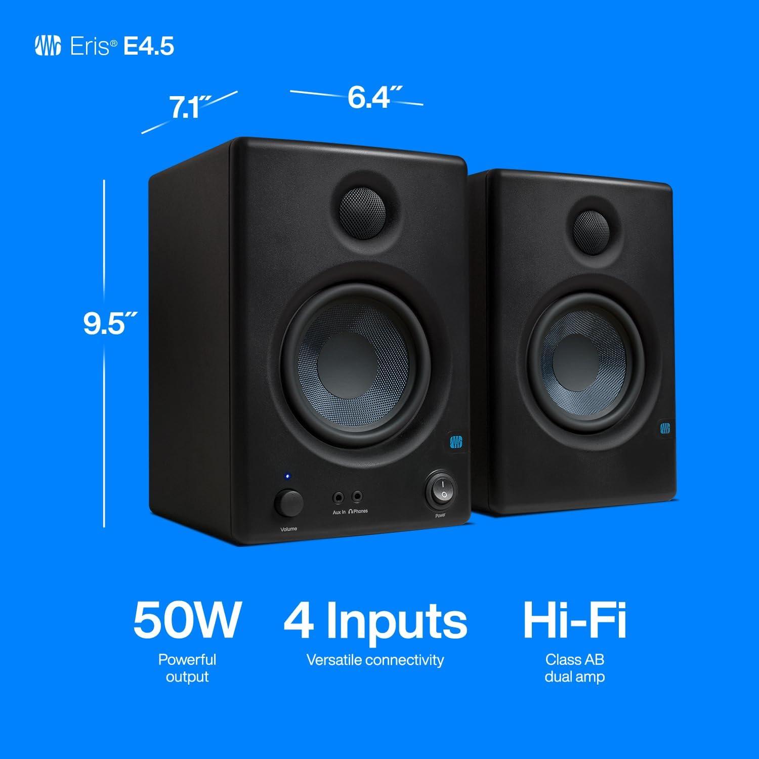 imagePreSonus Eris 35BT Studio Monitors Pair  35quot Inch Powered Speakers Bookshelf Speakers Stereo Desktop Computer Near Field Music Production Audio Mixing Recording45