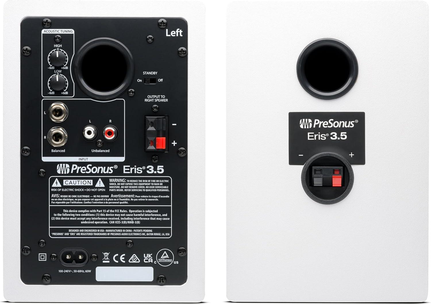 imagePreSonus Eris 35BT Studio Monitors Pair  35quot Inch Powered Speakers Bookshelf Speakers Stereo Desktop Computer Near Field Music Production Audio Mixing Recording35 White