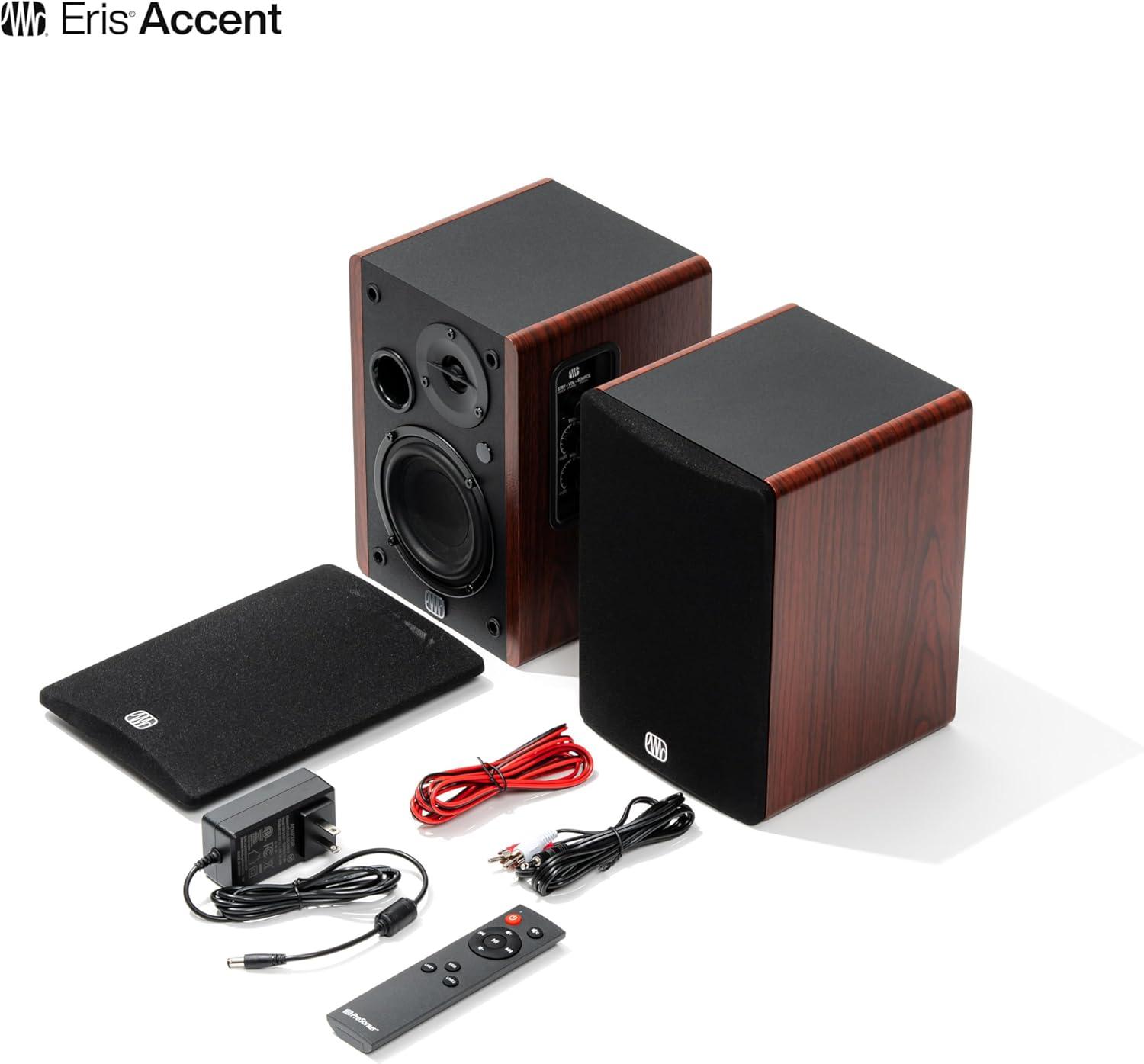 imagePreSonus Eris 35BT Studio Monitors Pair  35quot Inch Powered Speakers Bookshelf Speakers Stereo Desktop Computer Near Field Music Production Audio Mixing Recording4 Woodgrain