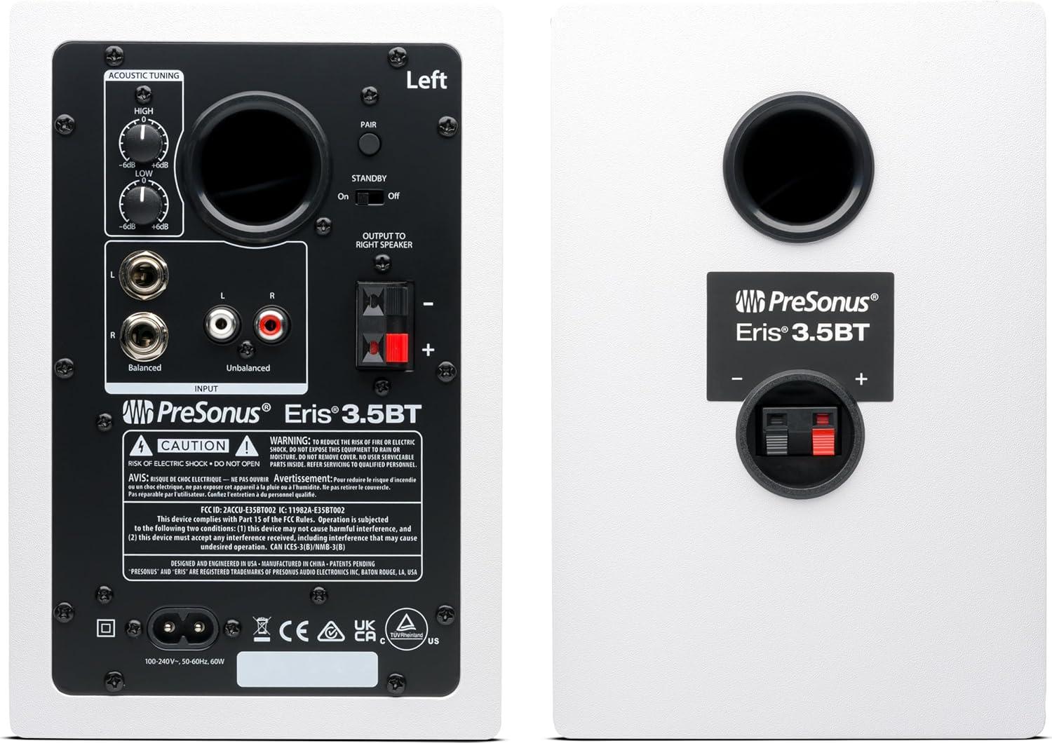 imagePreSonus Eris 35BT Studio Monitors Pair  35quot Inch Powered Speakers Bookshelf Speakers Stereo Desktop Computer Near Field Music Production Audio Mixing Recording35 BT White