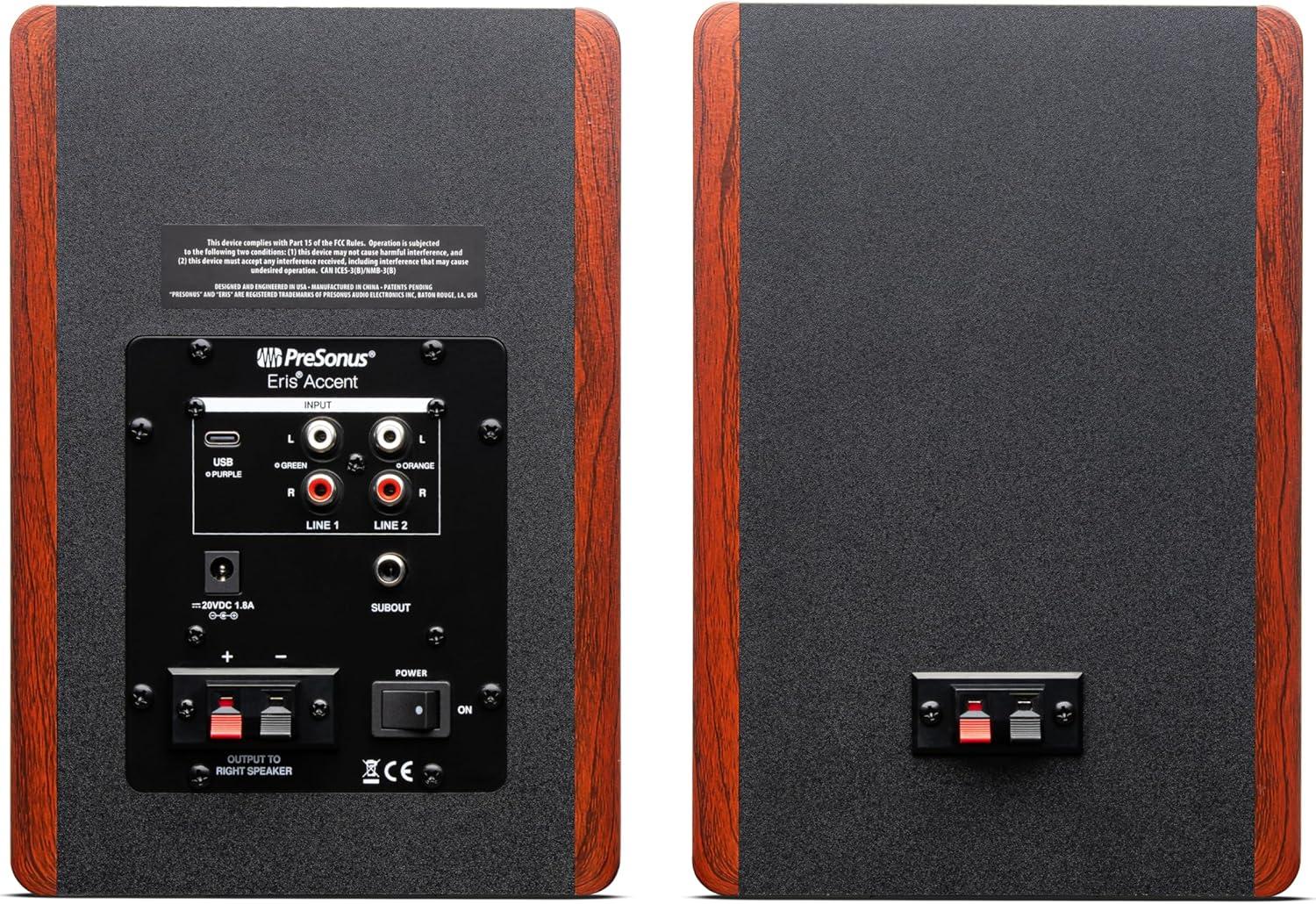 imagePreSonus Eris 35BT Studio Monitors Pair  35quot Inch Powered Speakers Bookshelf Speakers Stereo Desktop Computer Near Field Music Production Audio Mixing Recording4 Woodgrain