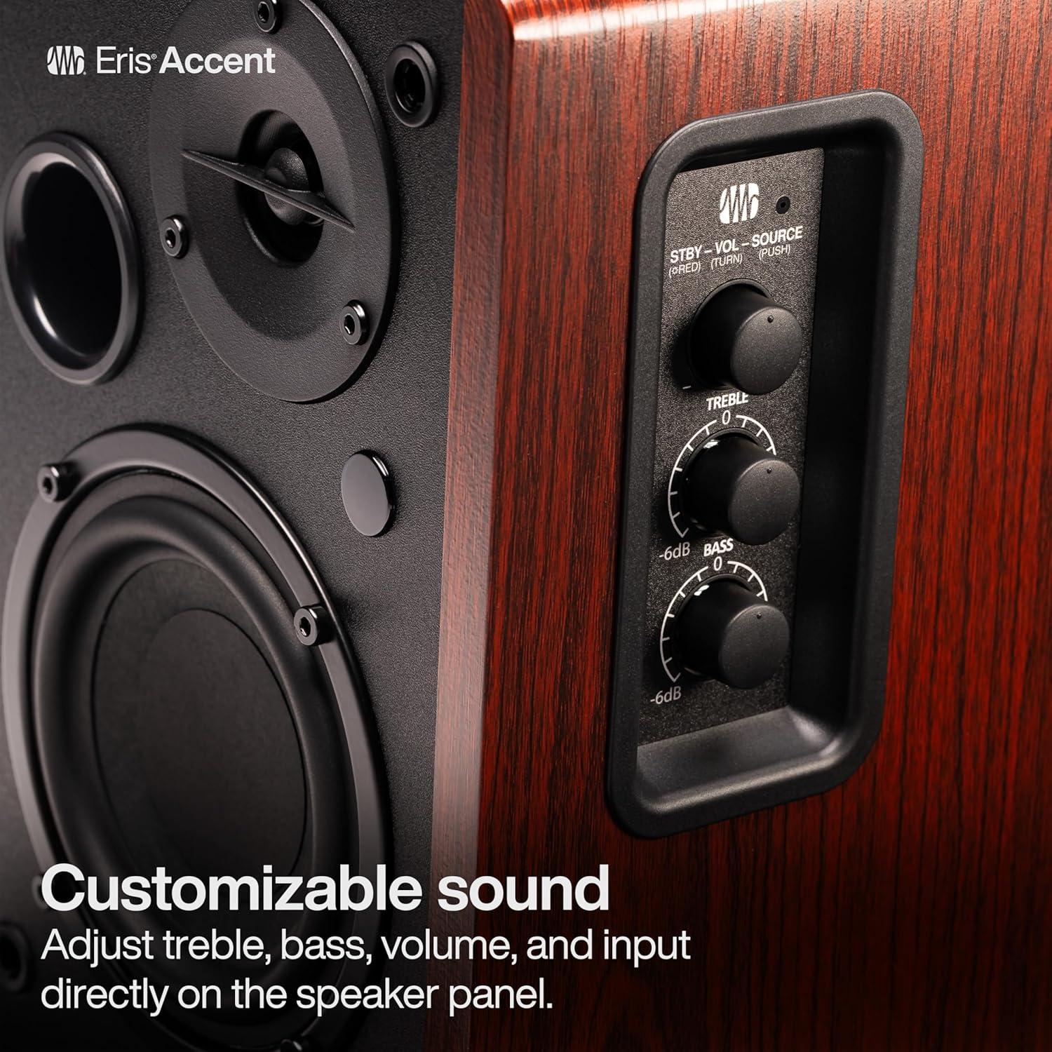 imagePreSonus Eris 35BT Studio Monitors Pair  35quot Inch Powered Speakers Bookshelf Speakers Stereo Desktop Computer Near Field Music Production Audio Mixing Recording4 Woodgrain