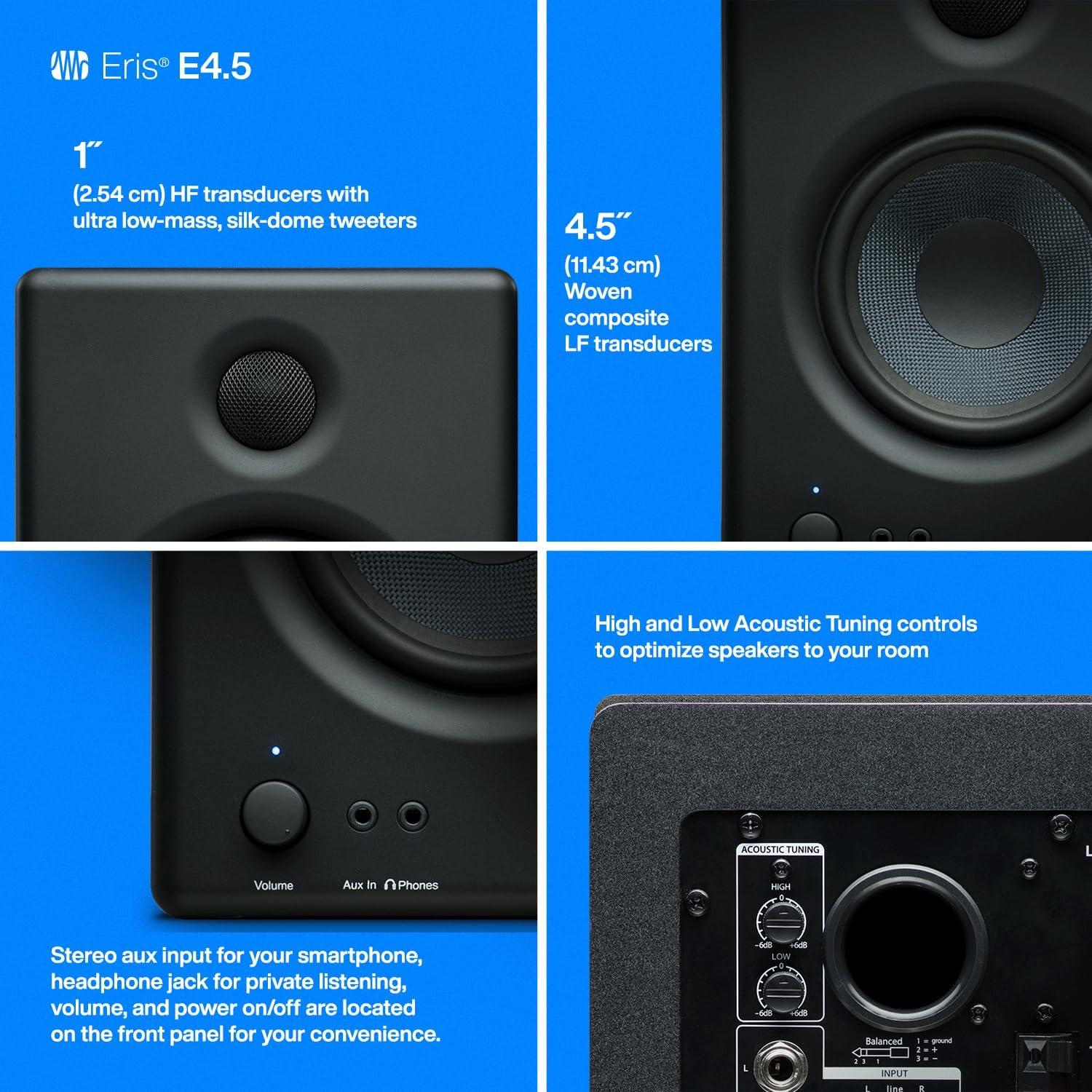 imagePreSonus Eris 35BT Studio Monitors Pair  35quot Inch Powered Speakers Bookshelf Speakers Stereo Desktop Computer Near Field Music Production Audio Mixing Recording45