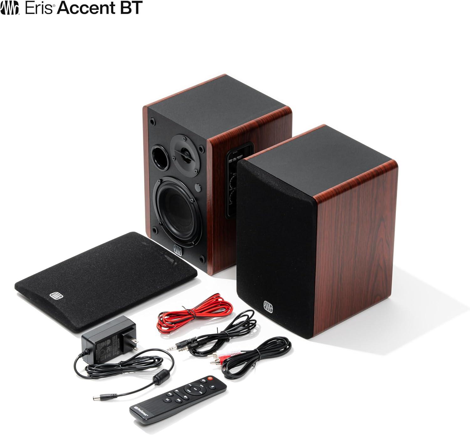 imagePreSonus Eris 35BT Studio Monitors Pair  35quot Inch Powered Speakers Bookshelf Speakers Stereo Desktop Computer Near Field Music Production Audio Mixing Recording4 BT Woodgrain