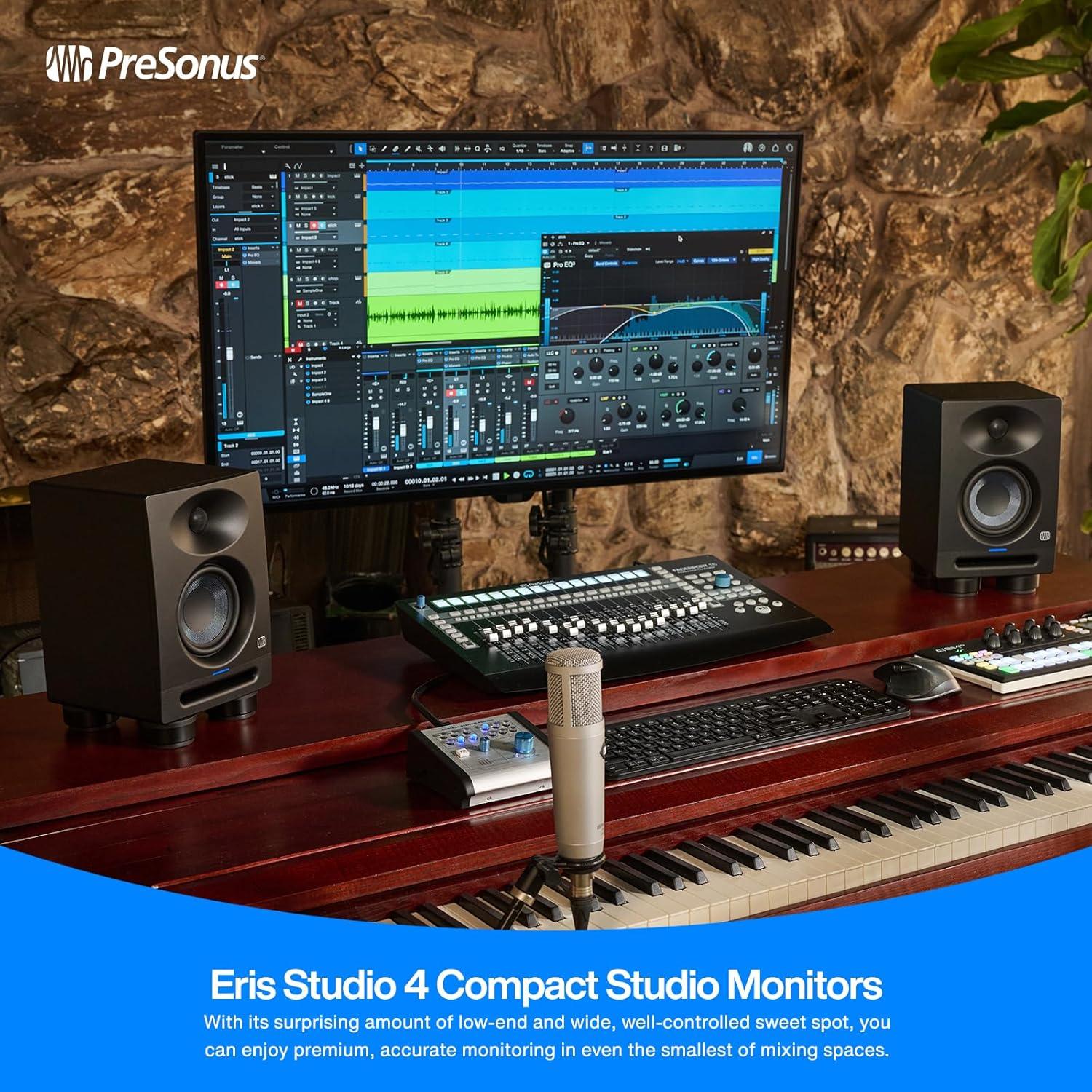 imagePreSonus Eris Studio 4 45inch 2Way Active Studio Monitor with EBM Waveguide4 Near Field Studio Monitor