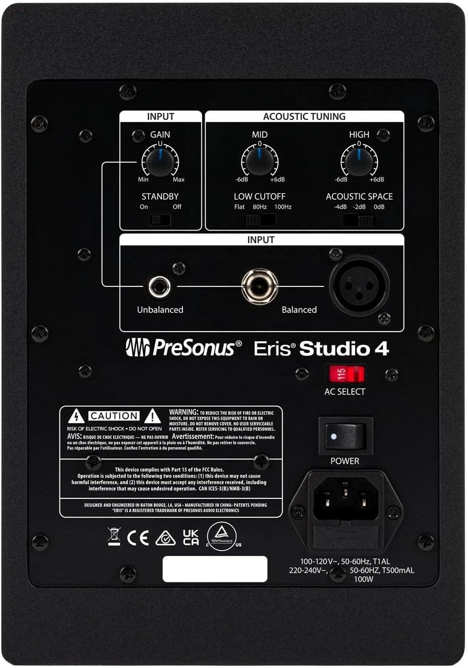 imagePreSonus Eris Studio 4 45inch 2Way Active Studio Monitor with EBM Waveguide4 Near Field Studio Monitor