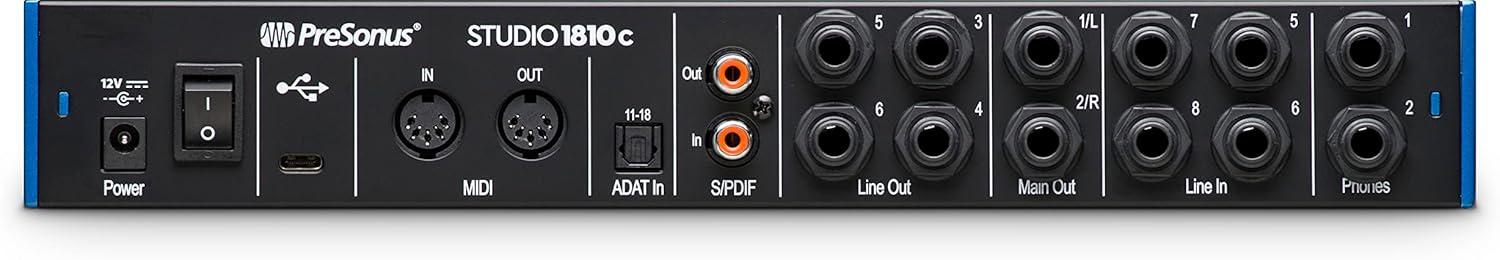 imagePreSonus Studio 1810c 18x8 192 kHz USB Audio Interface with Studio One Artist and Ableton Live Lite DAW Recording Software