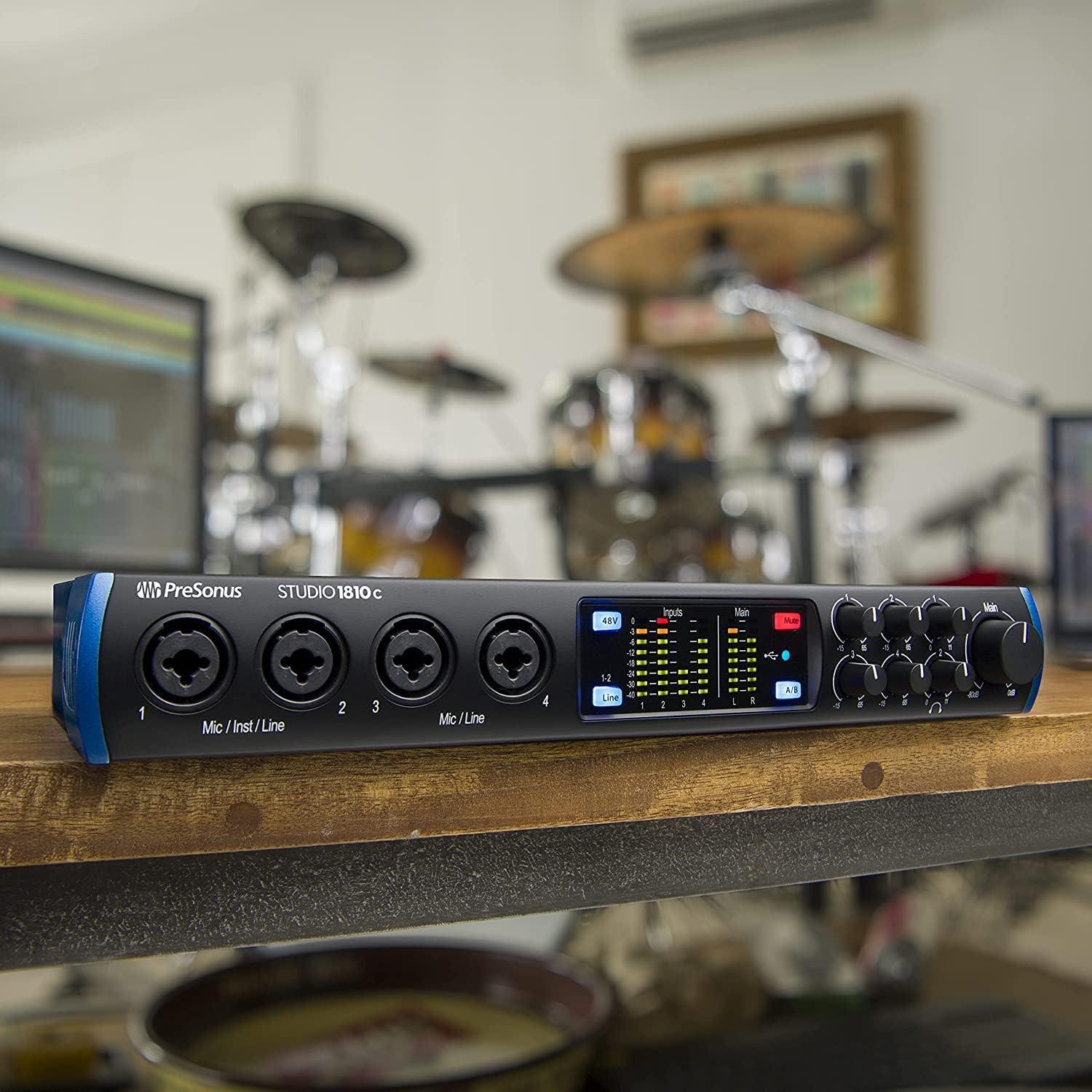 imagePreSonus Studio 1810c 18x8 192 kHz USB Audio Interface with Studio One Artist and Ableton Live Lite DAW Recording Software