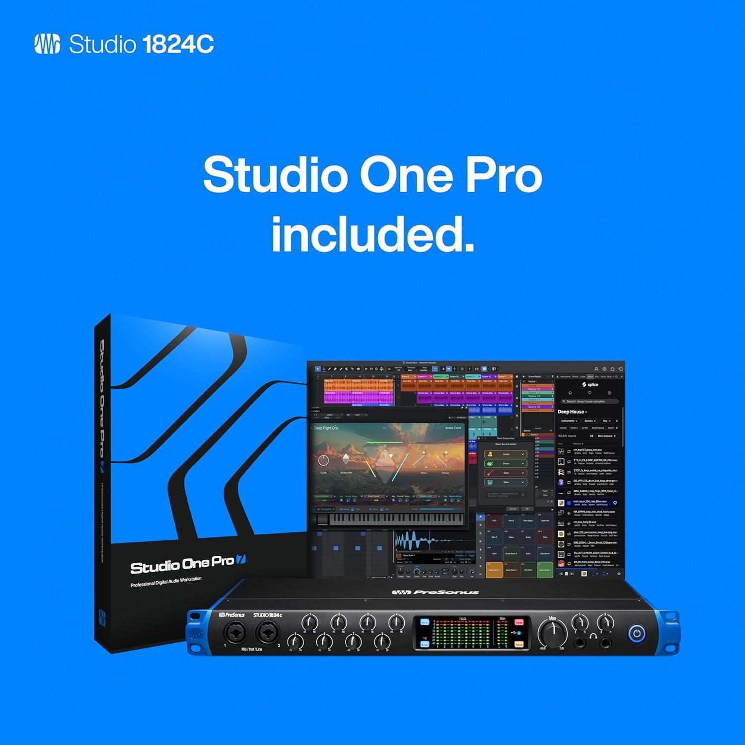 imagePreSonus Studio 1824c with Studio One Pro SoftwareStudio 1824c 4 Mic Pres10 Outs