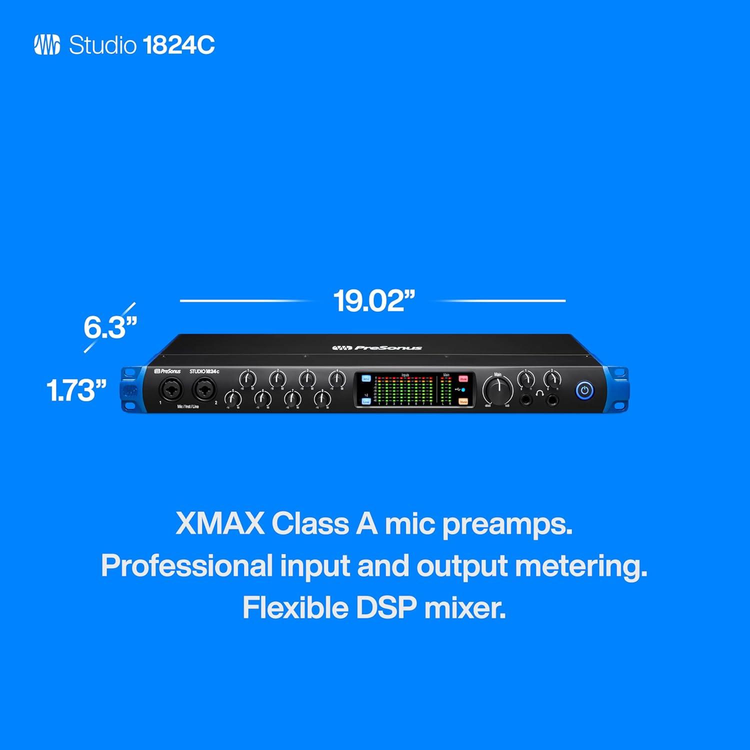 imagePreSonus Studio 1824c with Studio One Pro SoftwareStudio 1824c 4 Mic Pres10 Outs