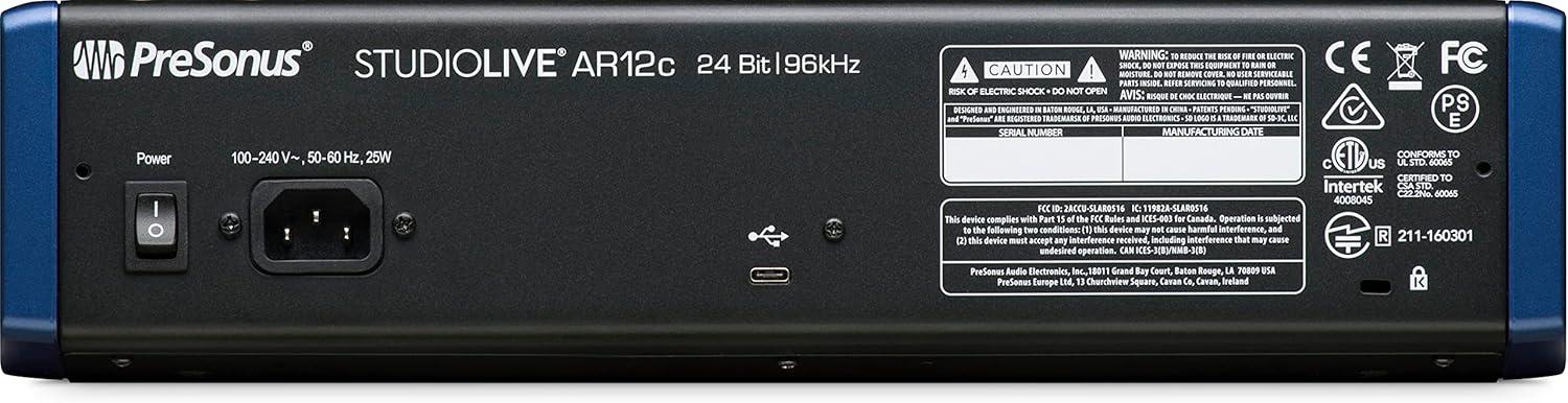 imagePreSonus StudioLive AR8c Analog Mixer with Studio One Pro Software14Channel