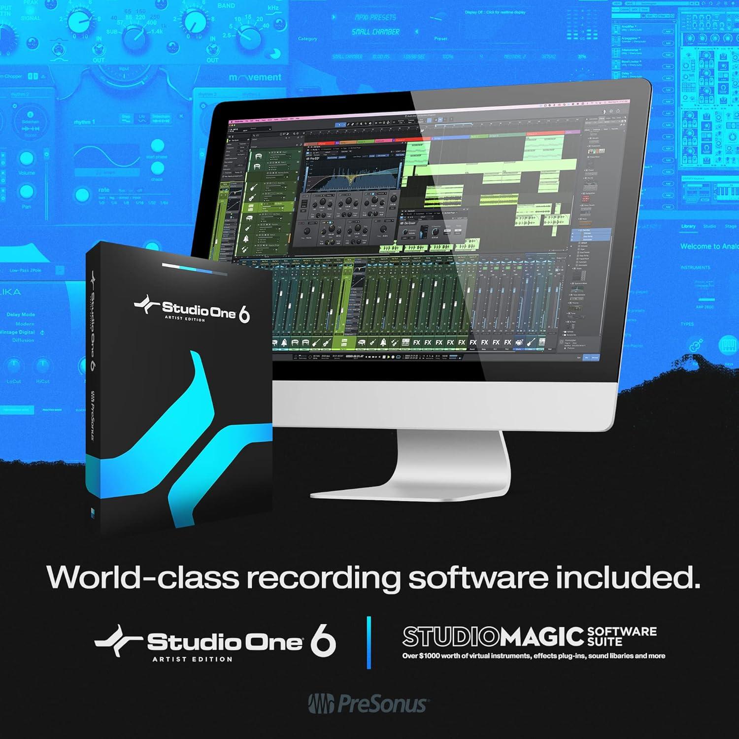 imagePreSonus ioStation 24c 2x2 192 kHz USB Audio Interface and Production Controller with Studio One Artist and Ableton Live Lite DAW Recording Software1 Fader Control Surface  New Version