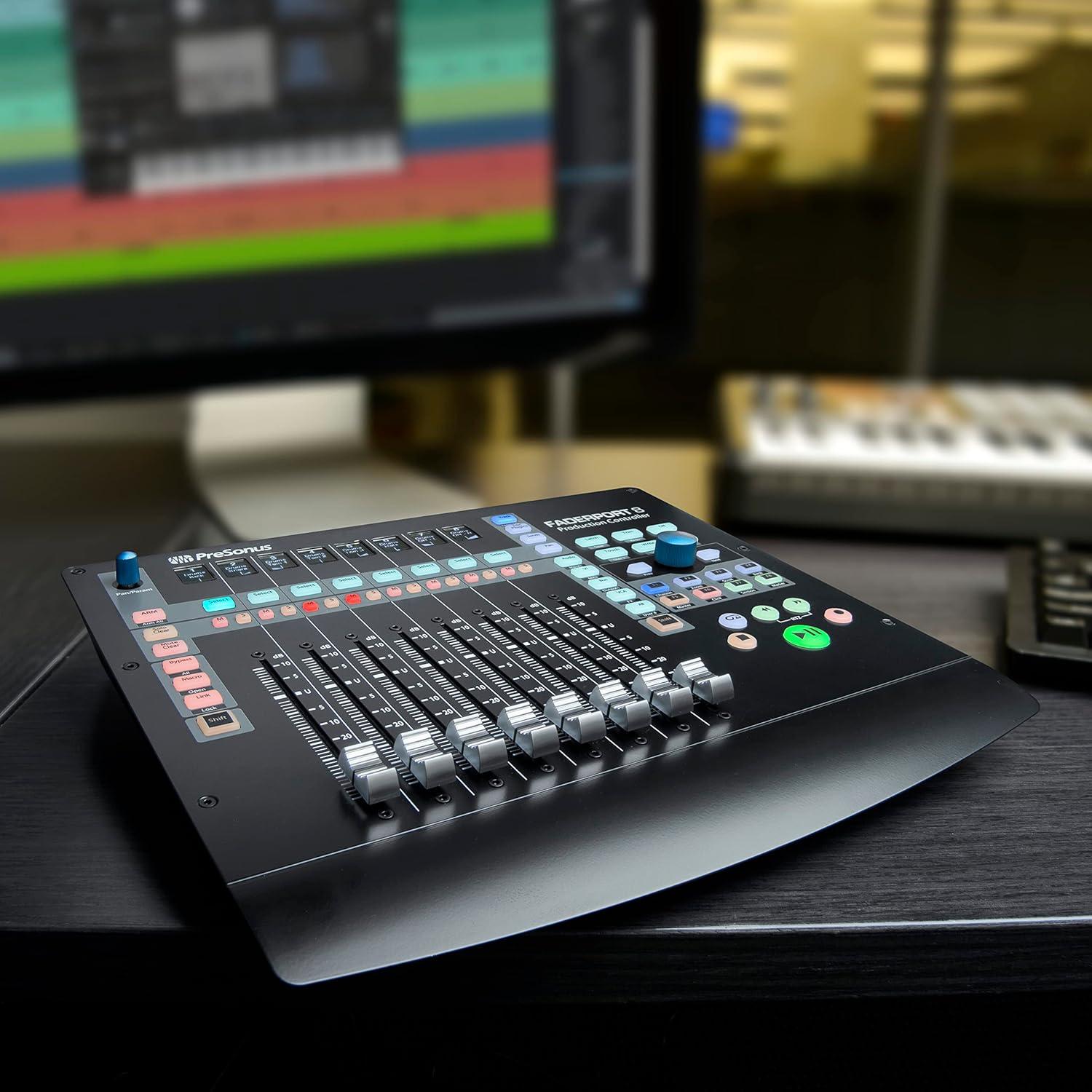 imagePreSonus ioStation 24c 2x2 192 kHz USB Audio Interface and Production Controller with Studio One Artist and Ableton Live Lite DAW Recording Software8 Fader Control Surface