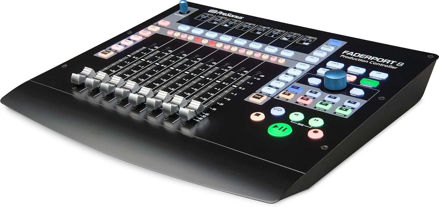imagePreSonus ioStation 24c 2x2 192 kHz USB Audio Interface and Production Controller with Studio One Artist and Ableton Live Lite DAW Recording Software8 Fader Control Surface