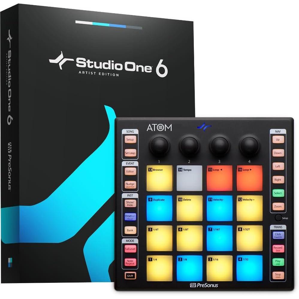imagePreSonus ATOM Production ampamp Performance Midi Pad Controller with Studio One Artist and Ableton Live Lite Recording Software