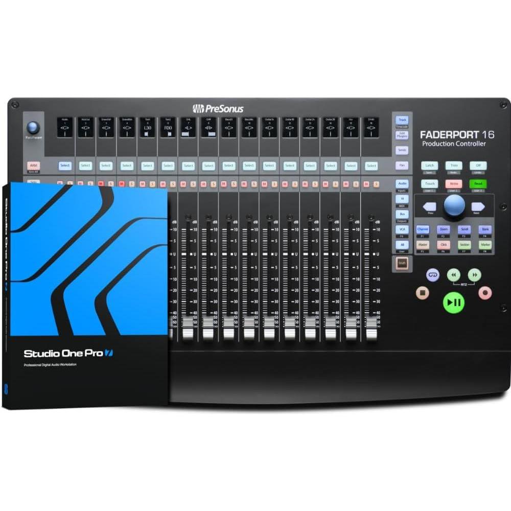 imagePreSonus ioStation 24c 2x2 192 kHz USB Audio Interface and Production Controller with Studio One Artist and Ableton Live Lite DAW Recording Software16 Fader Control Surface